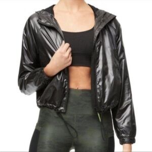 Good American Black Fast Track Jacket Windbreaker